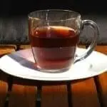 glass mug of tea