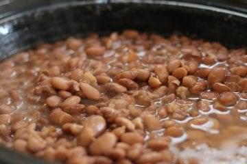 Pot of cooking beans